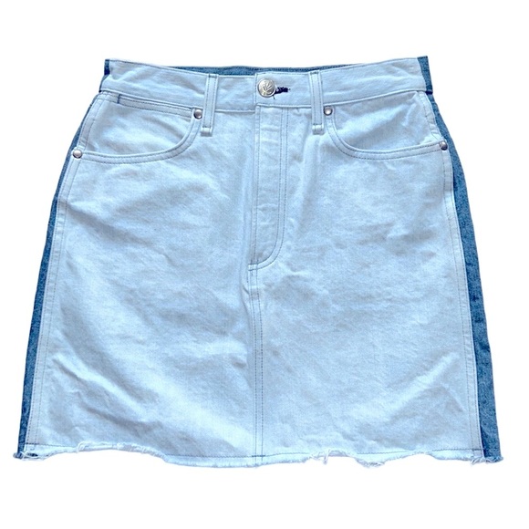 Rag & Bone Double Blues Denim Skirt High Rise Mini Coastal Blue Women’s 26 - Picture 2 of 6